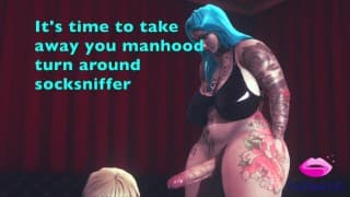 Futa Goth 继妹因为闻到她的袜子而操她的继兄弟