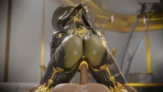 Mesa Prime Warframe 骑着巨大的公鸡