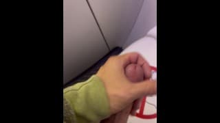 Edging Cock in Airplane Bathroom - Dane Coxx