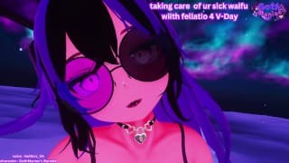 💜 用口交照顾你生病的 waifu 为 V-Day 💜 音频色情